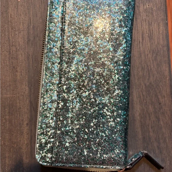 Kate Spade Glitter Bug Green/Blue wallet - Picture 6 of 6